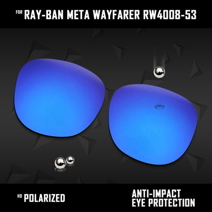 Anti Scratch Polarized Replacement Lenses for-Ray-Ban Meta Wayfarer RW4008-53 Options