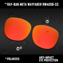 Load image into Gallery viewer, Anti Scratch Polarized Replacement Lenses for-Ray-Ban Meta Wayfarer RW4008-53 Options