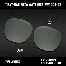 Load image into Gallery viewer, Anti Scratch Polarized Replacement Lenses for-Ray-Ban Meta Wayfarer RW4008-53 Options