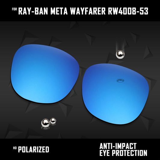 Anti Scratch Polarized Replacement Lenses for-Ray-Ban Meta Wayfarer RW4008-53 Options