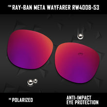Load image into Gallery viewer, Anti Scratch Polarized Replacement Lenses for-Ray-Ban Meta Wayfarer RW4008-53 Options