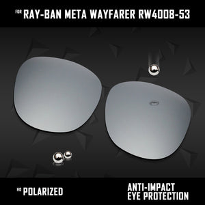 Anti Scratch Polarized Replacement Lenses for-Ray-Ban Meta Wayfarer RW4008-53 Options