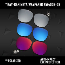 Load image into Gallery viewer, Anti Scratch Polarized Replacement Lenses for-Ray-Ban Meta Wayfarer RW4008-53 Options