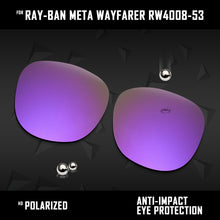 Load image into Gallery viewer, Anti Scratch Polarized Replacement Lenses for-Ray-Ban Meta Wayfarer RW4008-53 Options