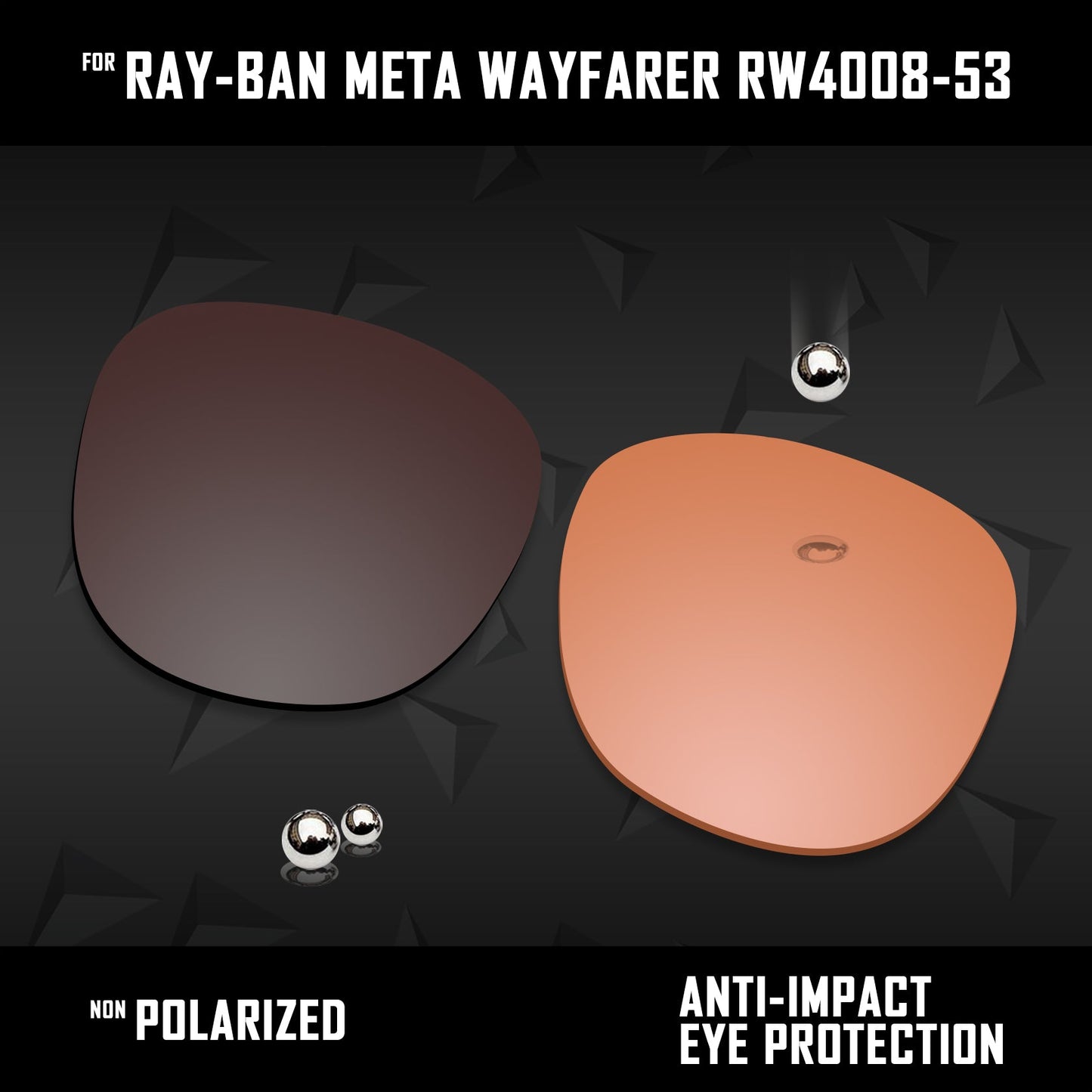 Anti Scratch Polarized Replacement Lenses for-Ray-Ban Meta Wayfarer RW4008-53 Options