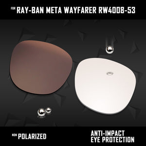 Anti Scratch Polarized Replacement Lenses for-Ray-Ban Meta Wayfarer RW4008-53 Options