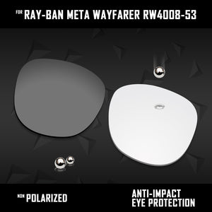 Anti Scratch Polarized Replacement Lenses for-Ray-Ban Meta Wayfarer RW4008-53 Options
