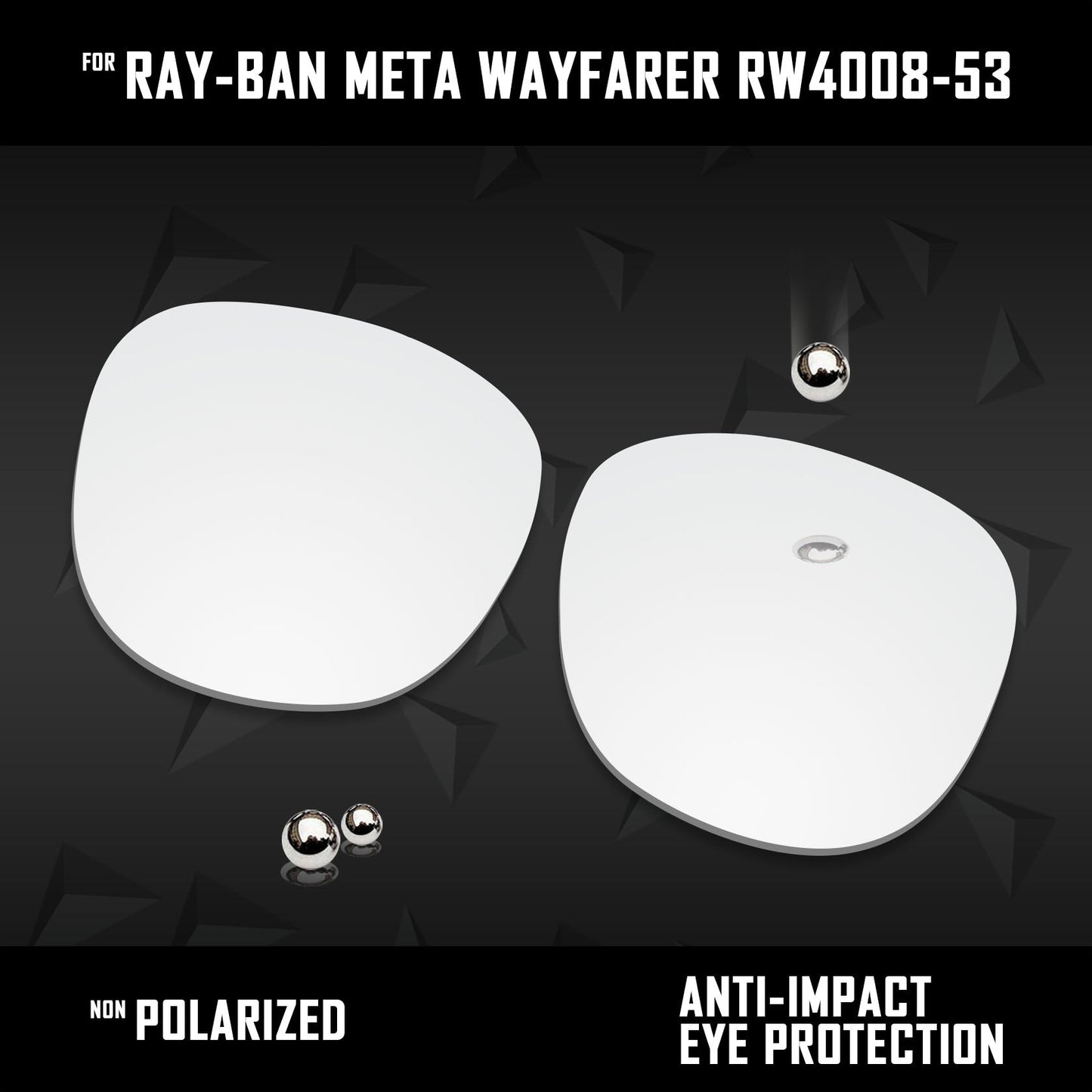 Anti Scratch Polarized Replacement Lenses for-Ray-Ban Meta Wayfarer RW4008-53 Options