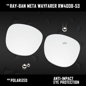 Anti Scratch Polarized Replacement Lenses for-Ray-Ban Meta Wayfarer RW4008-53 Options