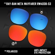 Load image into Gallery viewer, Anti Scratch Polarized Replacement Lenses for-Ray-Ban Meta Wayfarer RW4008-53 Options