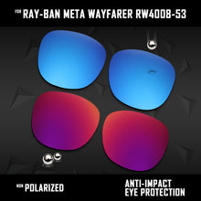 Load image into Gallery viewer, Anti Scratch Polarized Replacement Lenses for-Ray-Ban Meta Wayfarer RW4008-53 Options