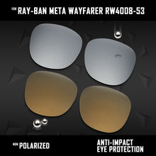 Load image into Gallery viewer, Anti Scratch Polarized Replacement Lenses for-Ray-Ban Meta Wayfarer RW4008-53 Options