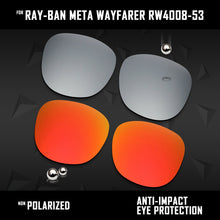 Load image into Gallery viewer, Anti Scratch Polarized Replacement Lenses for-Ray-Ban Meta Wayfarer RW4008-53 Options