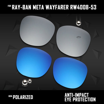 Anti Scratch Polarized Replacement Lenses for-Ray-Ban Meta Wayfarer RW4008-53 Options