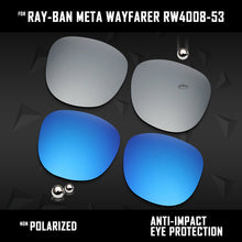 Load image into Gallery viewer, Anti Scratch Polarized Replacement Lenses for-Ray-Ban Meta Wayfarer RW4008-53 Options