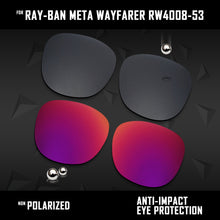Load image into Gallery viewer, Anti Scratch Polarized Replacement Lenses for-Ray-Ban Meta Wayfarer RW4008-53 Options