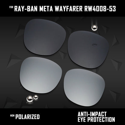 Anti Scratch Polarized Replacement Lenses for-Ray-Ban Meta Wayfarer RW4008-53 Options