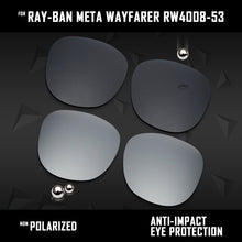 Load image into Gallery viewer, Anti Scratch Polarized Replacement Lenses for-Ray-Ban Meta Wayfarer RW4008-53 Options