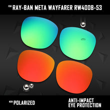 Load image into Gallery viewer, Anti Scratch Polarized Replacement Lenses for-Ray-Ban Meta Wayfarer RW4008-53 Options