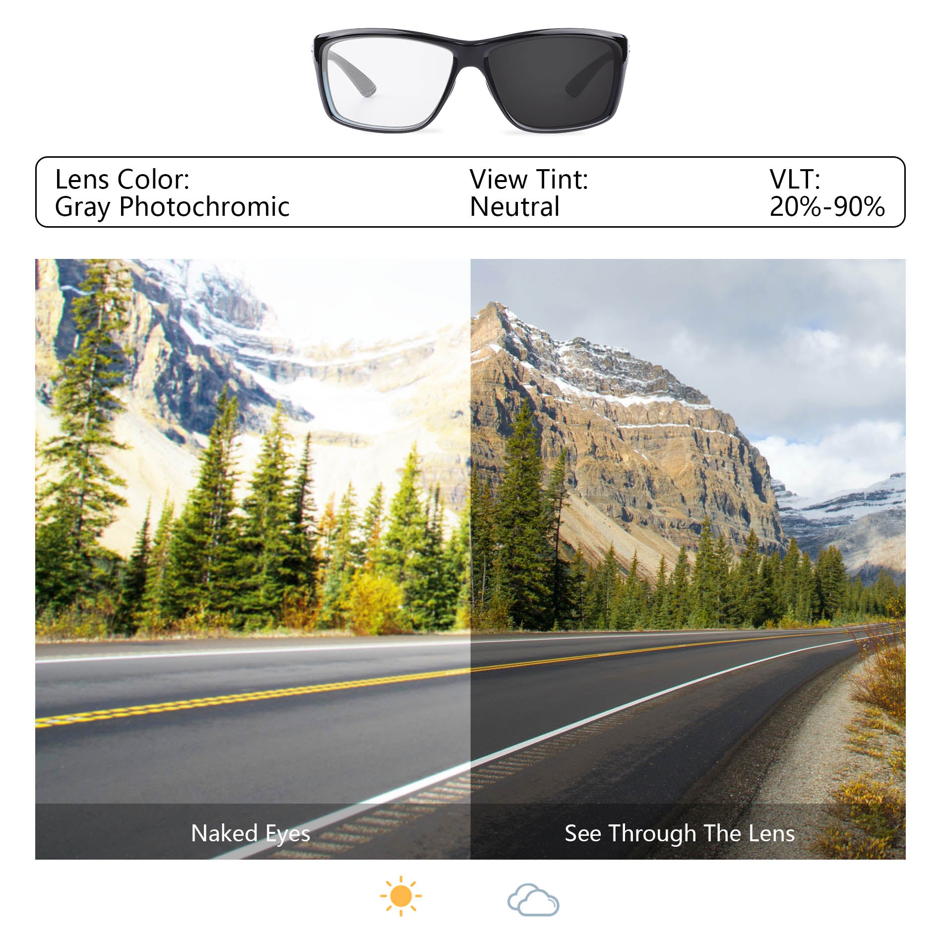 Gray Photochromic Blue Light Blocking