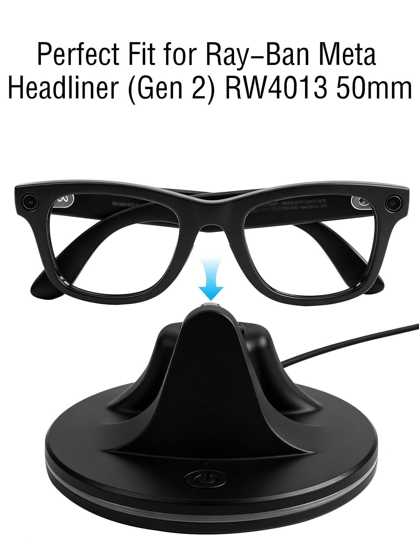 Glasses Charging Station for Ray-Ban Meta Headliner (Gen 2) RW4013 50mm