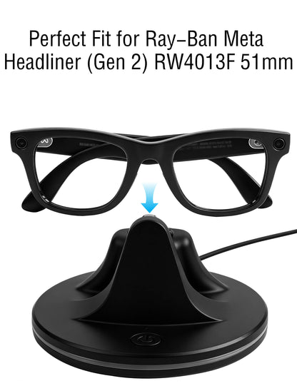 Glasses Charging Station for Ray-Ban Meta Headliner (Gen 2) RW4013F 51mm