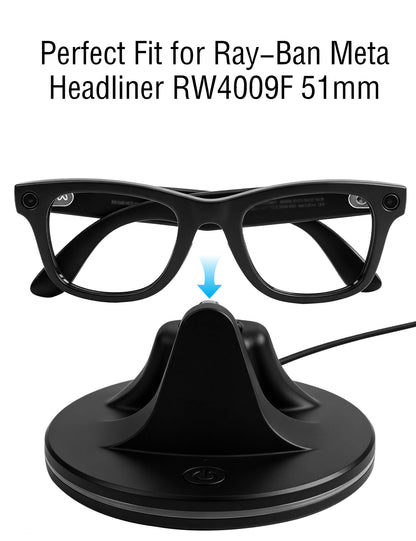 Glasses Charging Station for Ray-Ban Meta Headliner RW4009F 51mm
