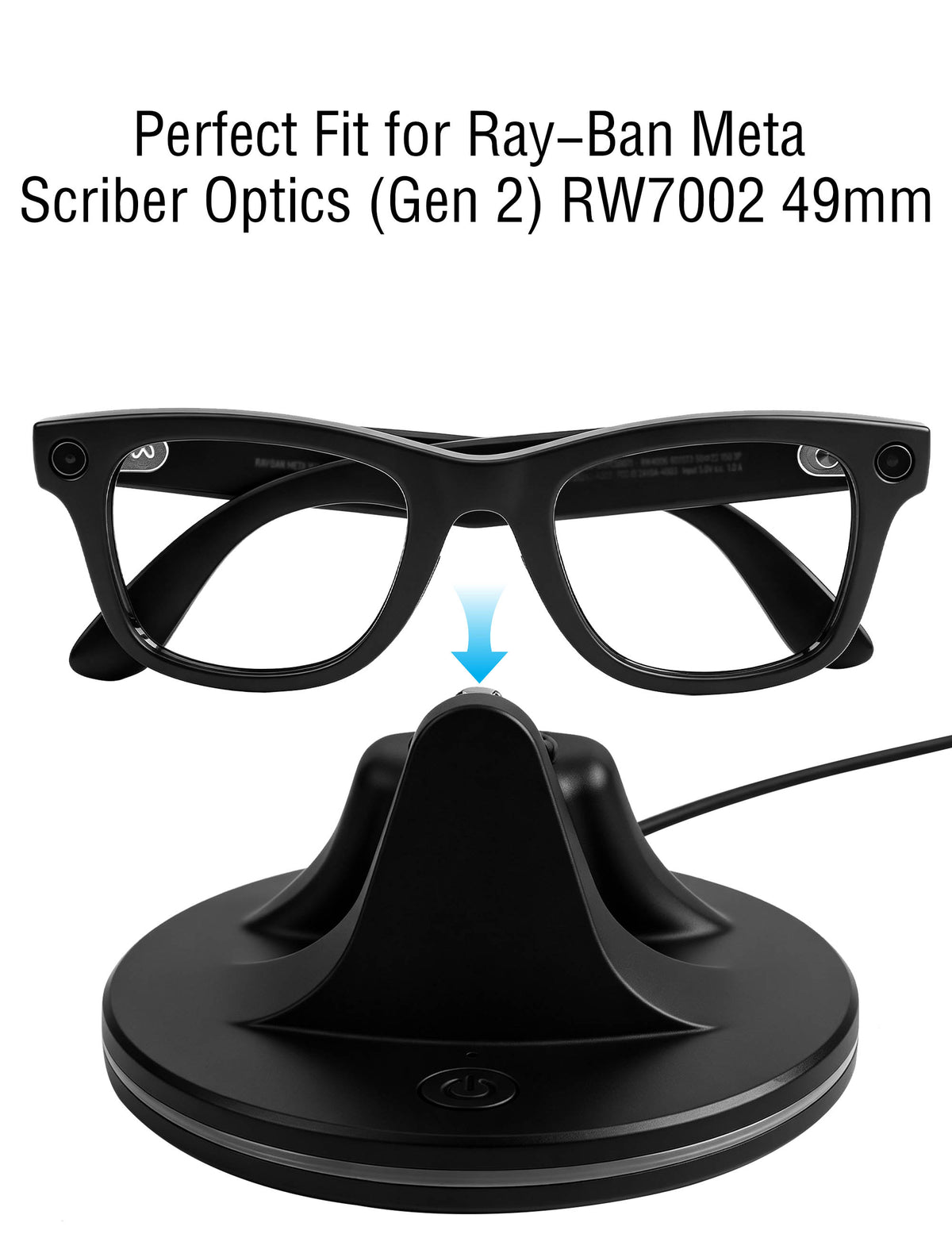 Glasses Charging Station for Ray-Ban Meta Scriber Optics (Gen 2) RW7002 49mm