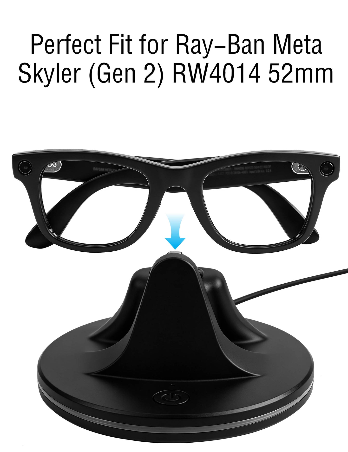 Glasses Charging Station for Ray-Ban Meta Skyler (Gen 2) RW4014 52mm