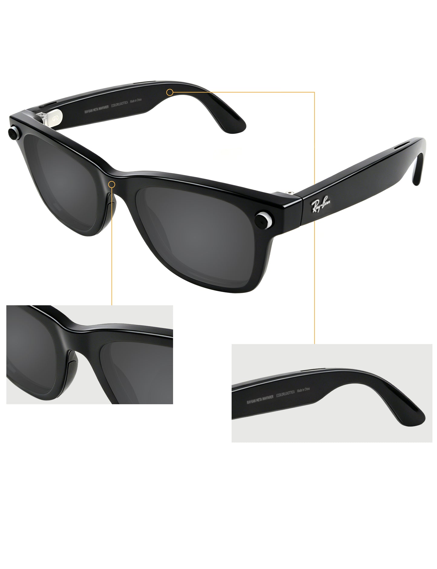 Light Blocking Cover for Ray-Ban Stories Wayfarer L RW4004 53mm
