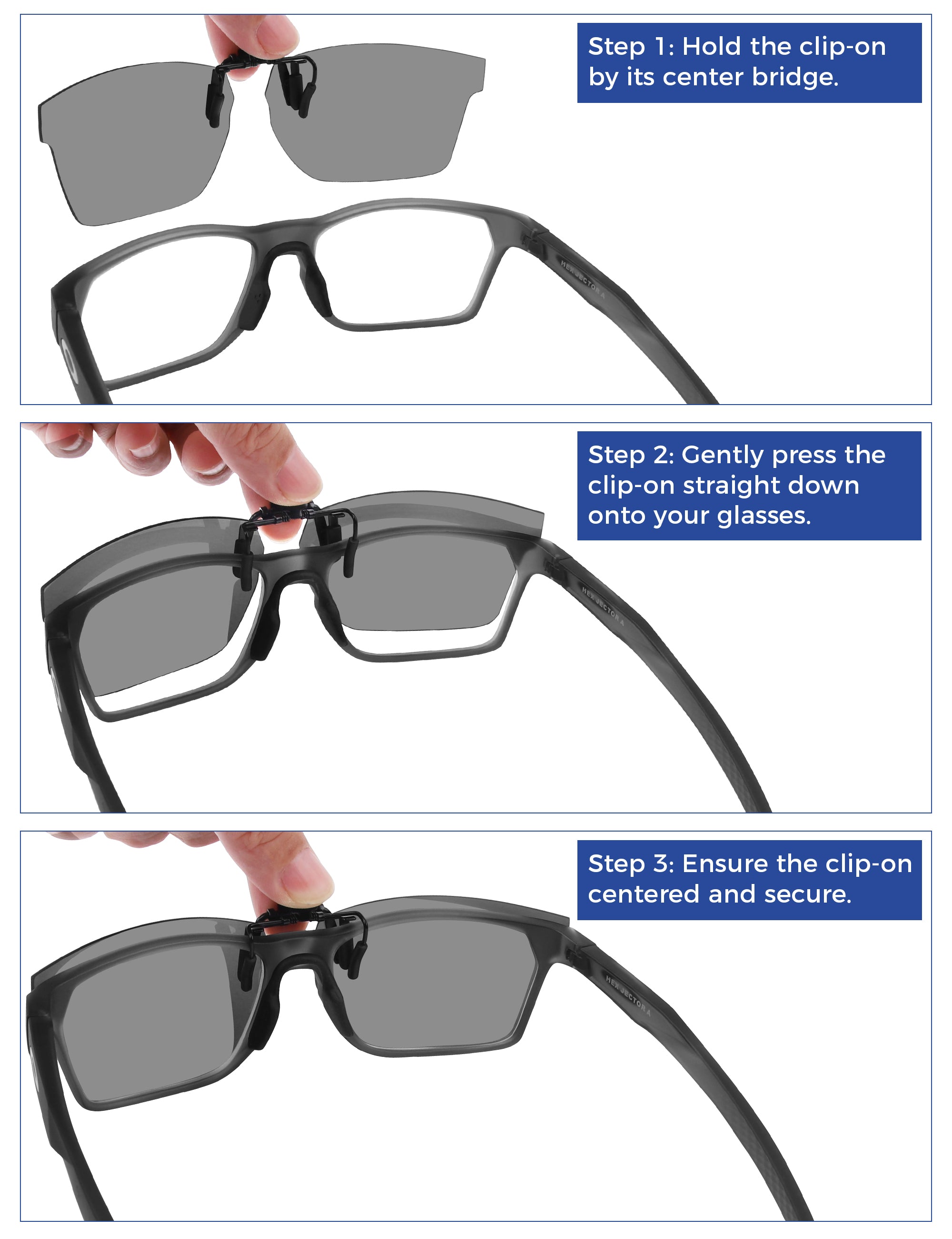 Custom Polarized Clip-on for Oakley Hex Jector (A) OX8174F 56mm