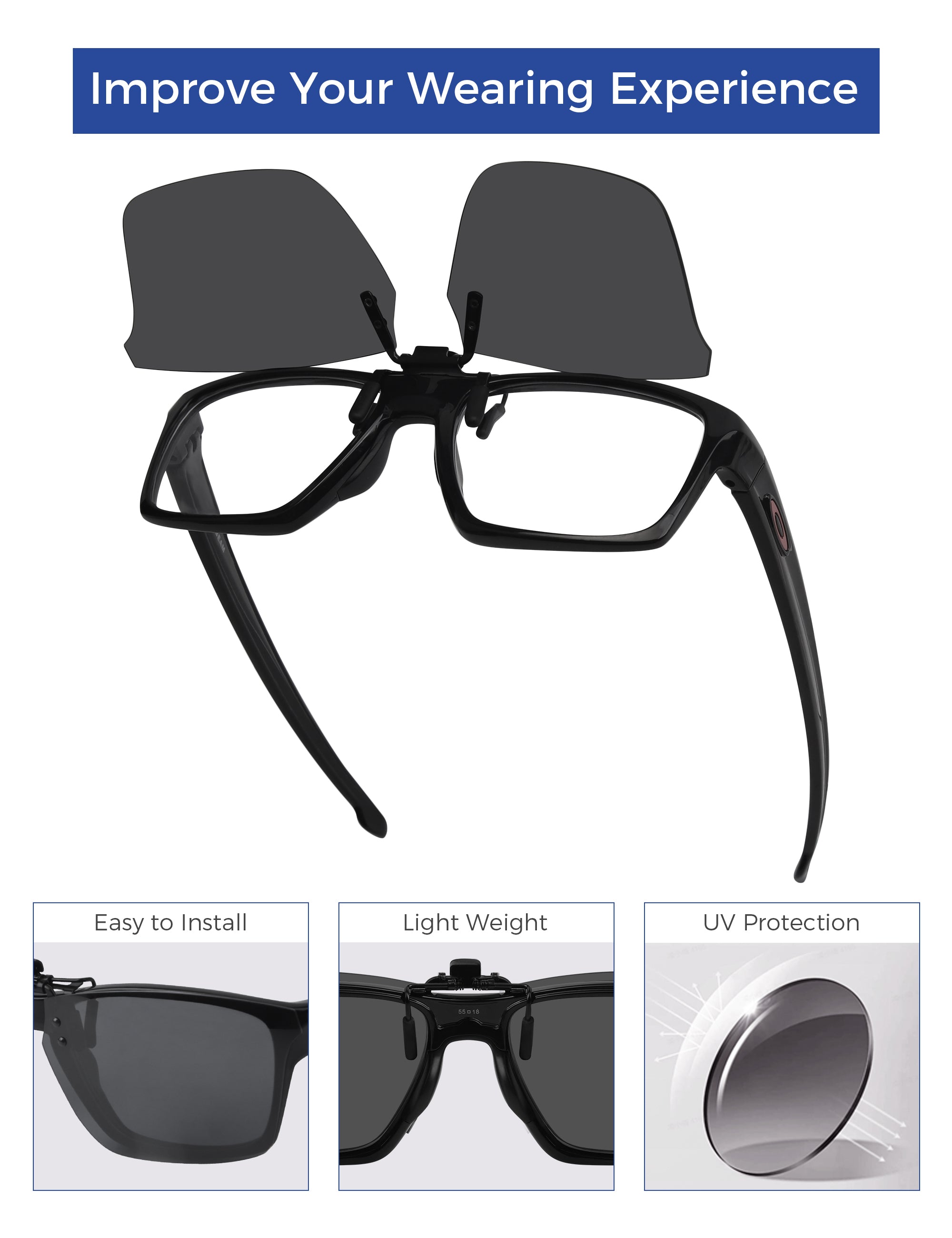Custom Polarized Clip-on for Oakley Litebeam OX8140 55mm