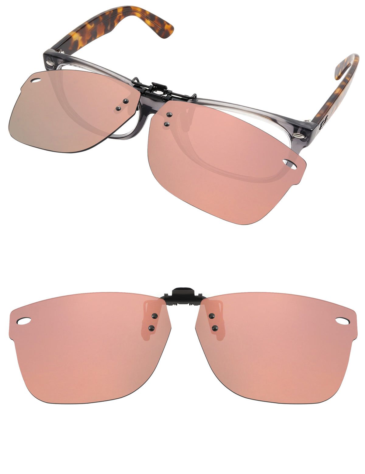 Polarized Flip-up Clip-on for Ray-Ban New Wayfarer RB5184 54mm