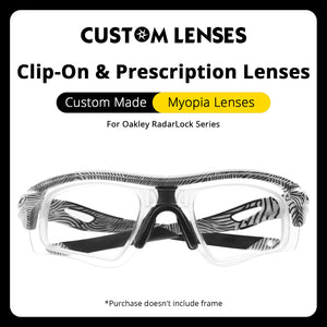 Custom Insert Clip-On & Prescription Lenses for Oakley RadarLock Sunglasses