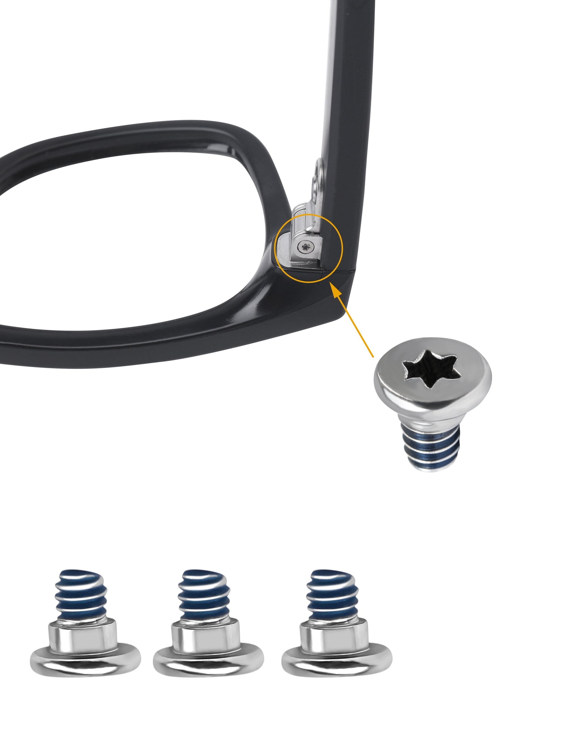 Silver-Flat Torx-2.5x1.5x1.2x2.2