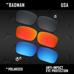 Anti Scratch Polarized Replacement Lenses for-Oakley Badman OO6020 Options