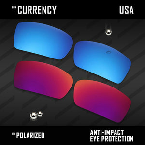 Anti Scratch Polarized Replacement Lenses for-Oakley Currency