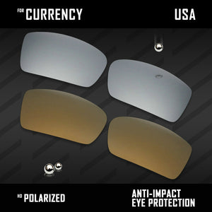Anti Scratch Polarized Replacement Lenses for-Oakley Currency