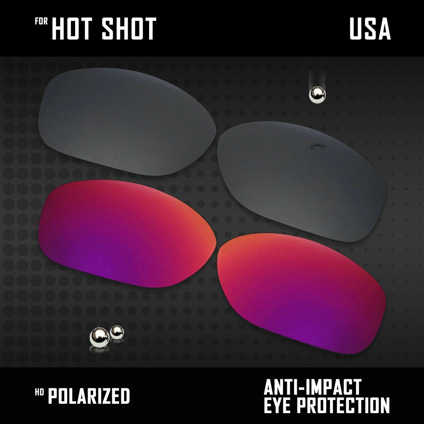 Anti Scratch Polarized Replacement Lenses for-Arnette Hot Shot