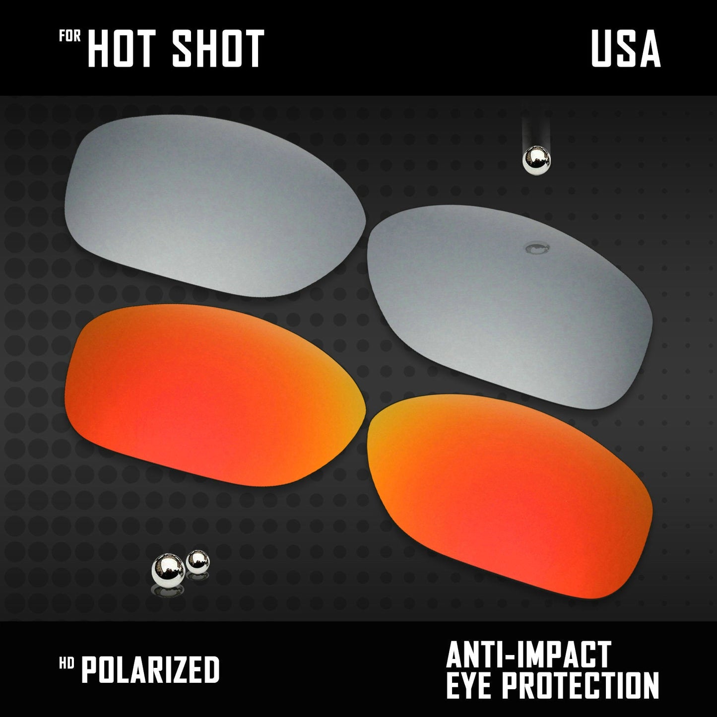 Anti Scratch Polarized Replacement Lenses for-Arnette Hot Shot