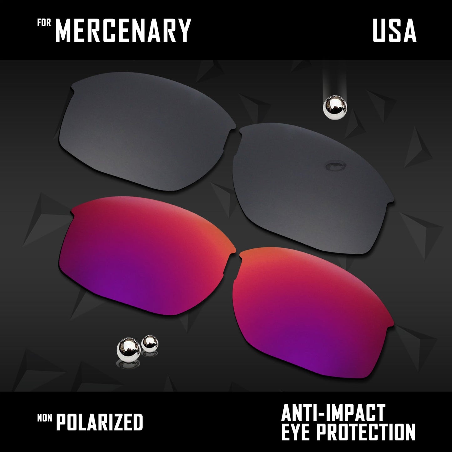 Anti Scratch Polarized Replacement Lenses for-Oaley Mercenary
