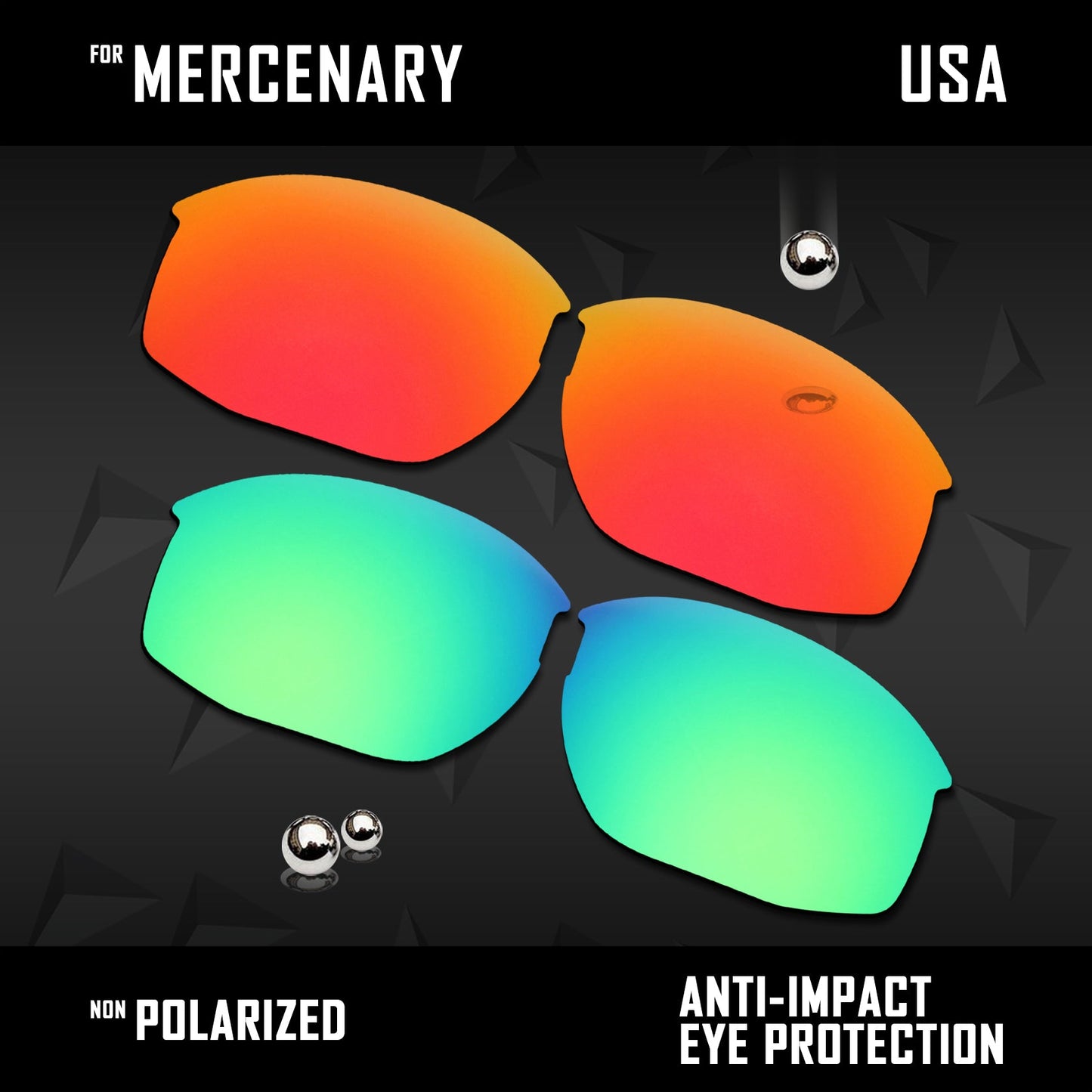 Anti Scratch Polarized Replacement Lenses for-Oaley Mercenary