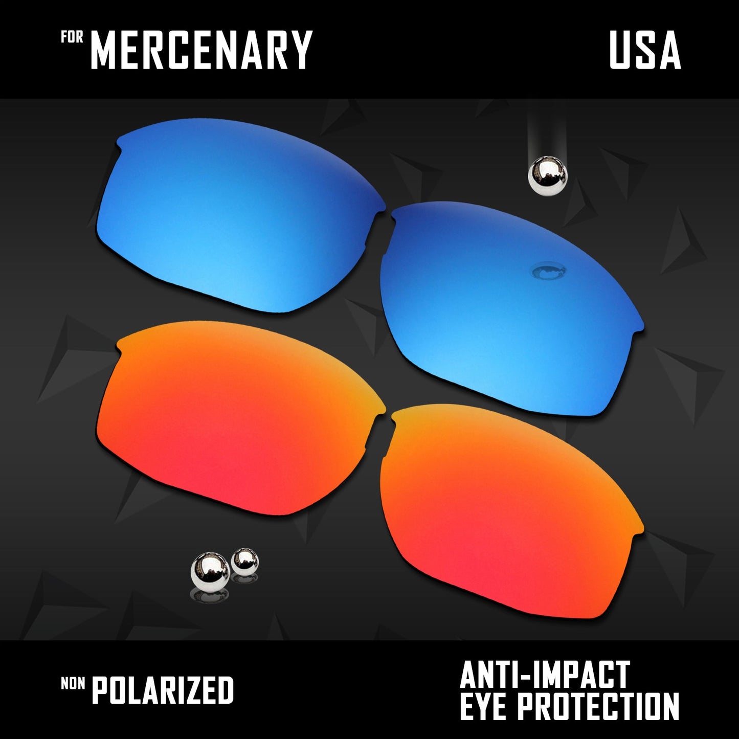 Anti Scratch Polarized Replacement Lenses for-Oaley Mercenary