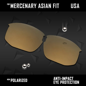Anti Scratch Polarized Replacement Lenses for-Oakley Mercenary Asian Fit
