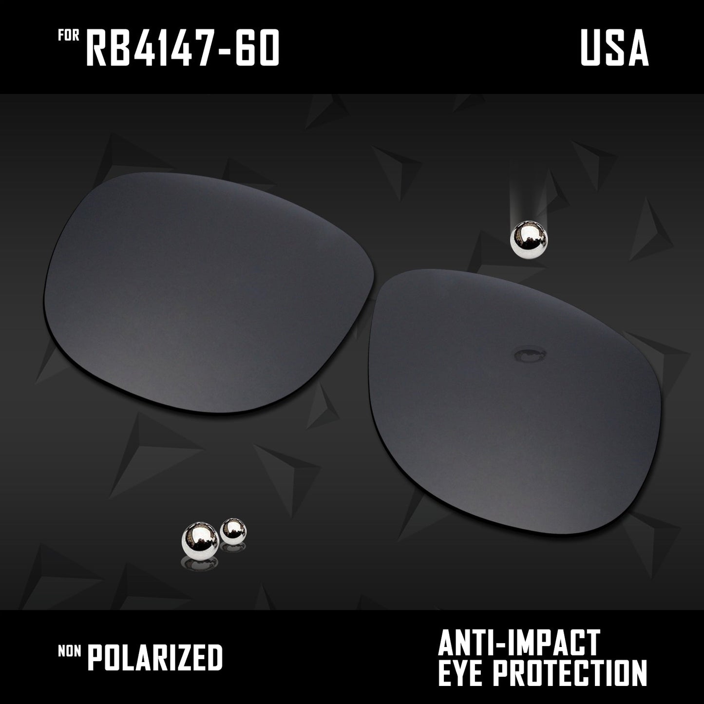 Anti Scratch Polarized Replacement Lenses for-RB4147-60