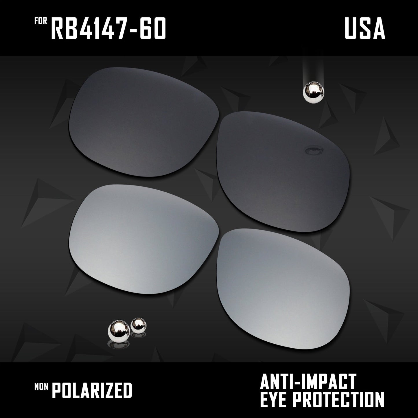 Anti Scratch Polarized Replacement Lenses for-RB4147-60