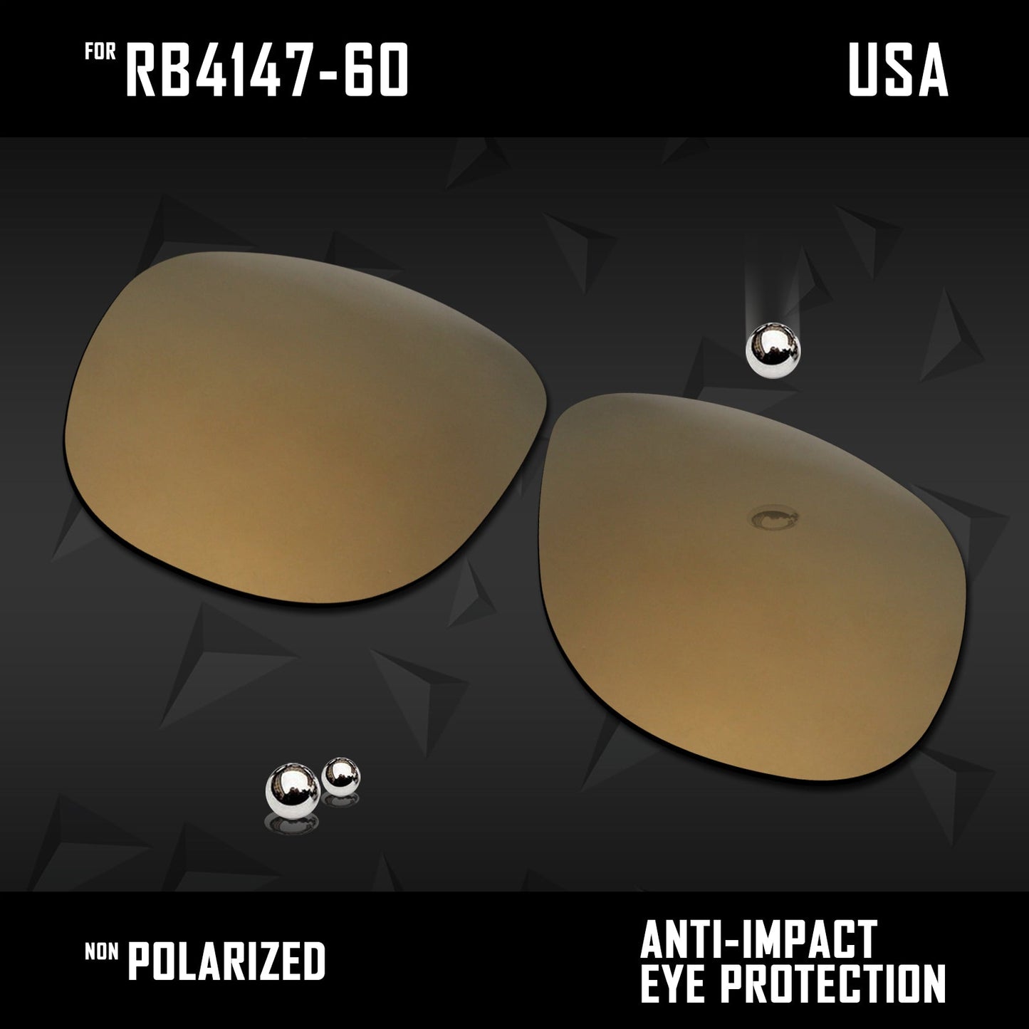 Anti Scratch Polarized Replacement Lenses for-RB4147-60