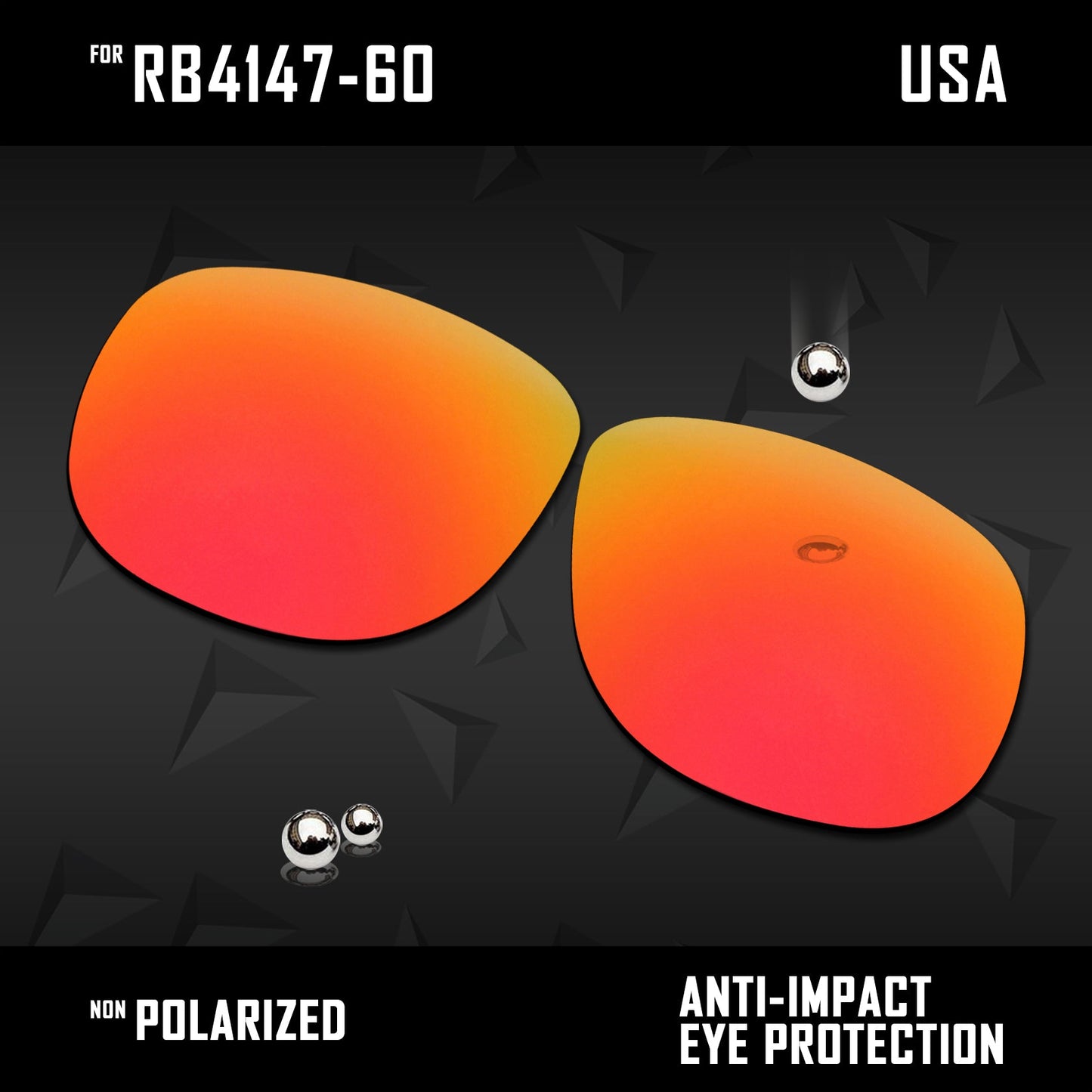 Anti Scratch Polarized Replacement Lenses for-RB4147-60
