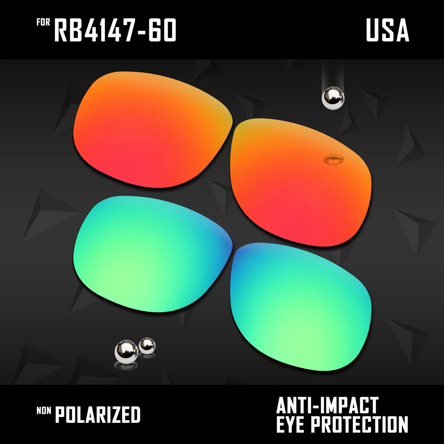 Anti Scratch Polarized Replacement Lenses for-RB4147-60