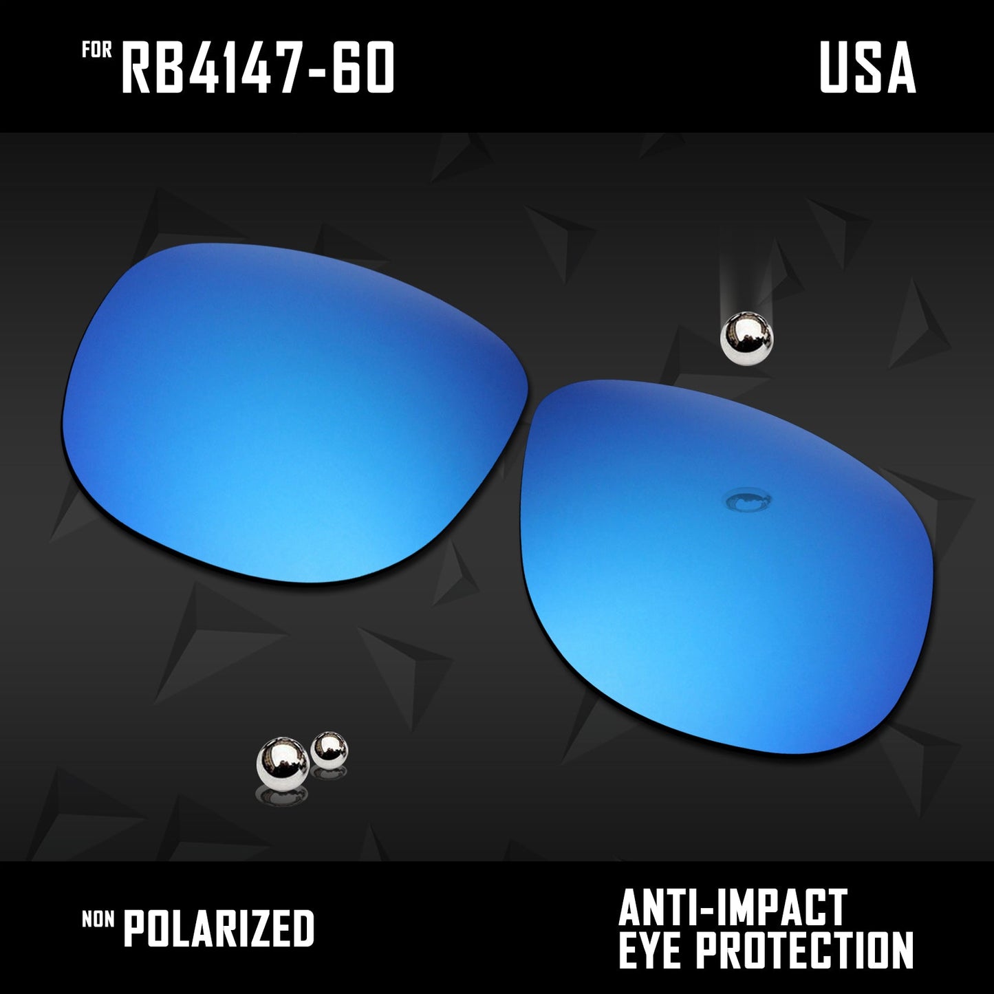 Anti Scratch Polarized Replacement Lenses for-RB4147-60